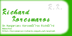 richard korcsmaros business card